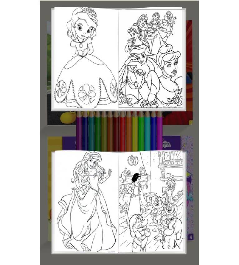 Pack de 4 Livres Educatif de Coloriage Filles avec 6 Crayons de Couleurs Gratuit